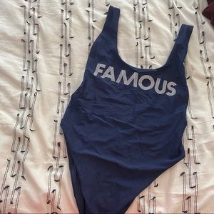 One piece Aerie “FAMOUS” bathing suit